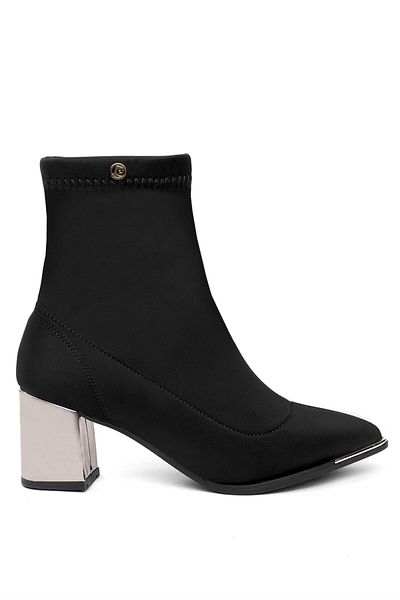 Pierre Cardin PC-54003 Μαύρες γυναικείες μπότες με τακούνι Stretch