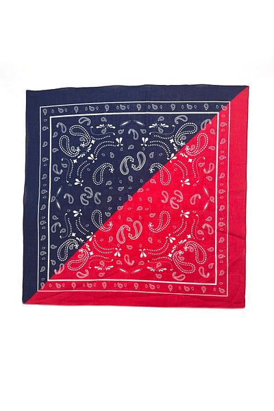 Naz İpek Ethnic Patterned White-red-blue Cotton SatinBandanaSet of 2 - 50x50 Summer Scarf