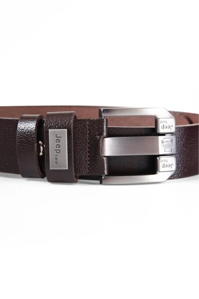 JEEP Field Genuine Leather Metal Buckle 115cm Dark Brown Men's Belt