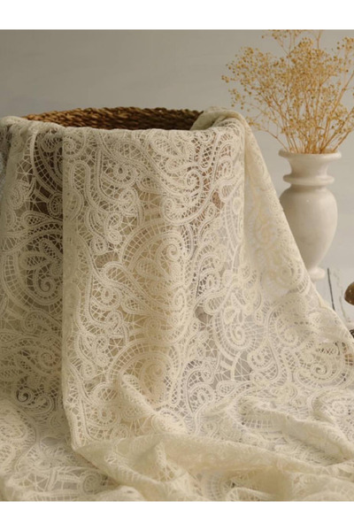 Parça Kumaş Dünyası İthal Pamuklu Dantel