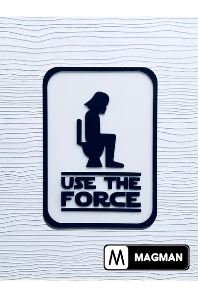 MagMan StarWarsDarthVader"useTheForce" Toilet Sign - Embossed Poster, Frame 10,5x15x0.3 Cm