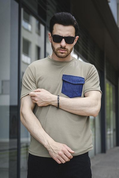 Oksit Ανδρικό μπλουζάκι τζιν τσέπης Bastien Flap