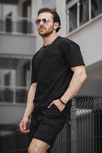 Oksit Trc 2816 Oversize Men's Shorts T-shirt Set with Pockets