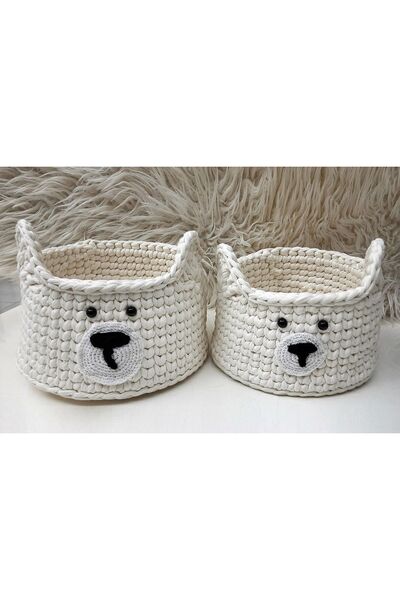 sryhome El Örgüsü Penye Sepet Bebek Sepeti Banyo Sepeti Cok Amacli Sepet Deko...