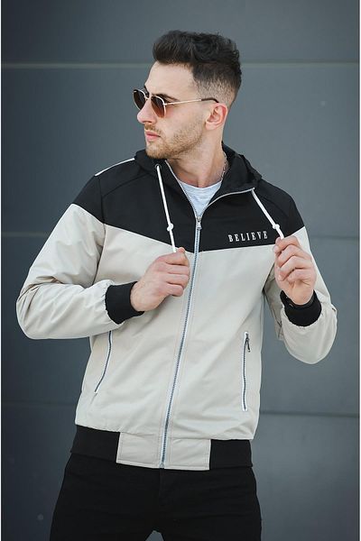 Oksit Αδιάβροχο ανδρικό εποχιακό παλτό Believe Printed Water Resistant Slim Fit