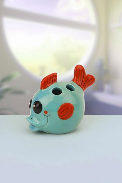 Benante Seramik Diş Fırçalık - Balık Figürlü