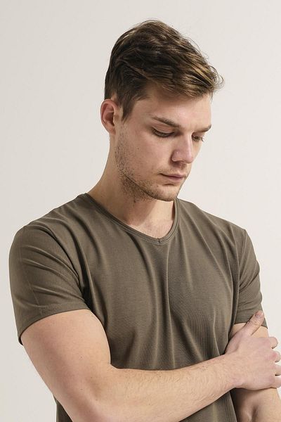 Oksit Ανδρικό μπλουζάκι Riley V-Neck Slim Fit Basic