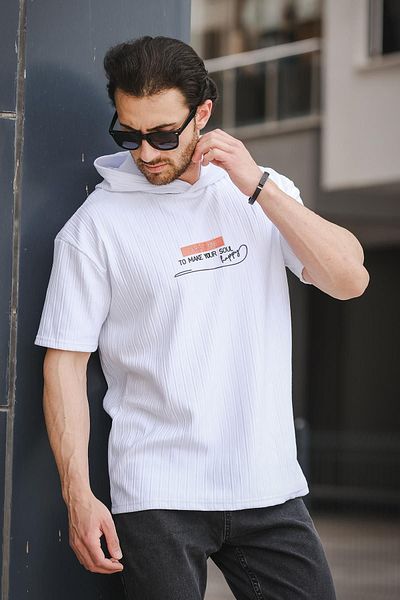 Oksit Trc 2789 Tricou cu glugă supradimensionat pentru bărbați