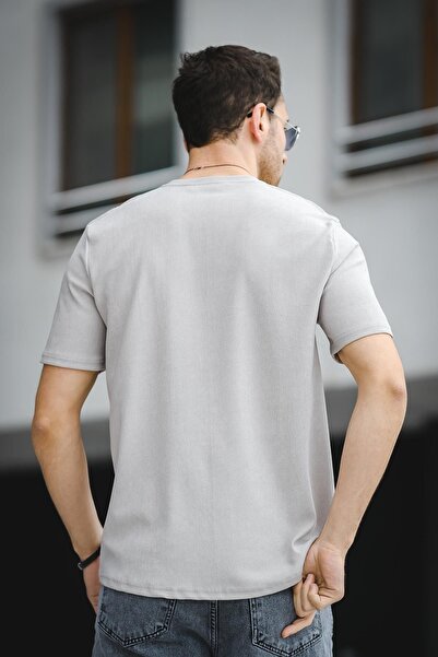 Oksit Чоловіча футболка з лайкри з принтом з комфортним вирізом на шиї з екіпажем