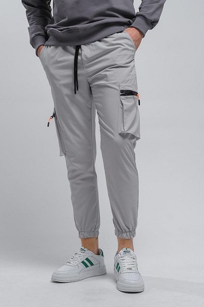 Oksit Ανδρική φόρμα Baltassare Slim Fit στο κάτω μέρος με λεπτομέρεια με φερμουάρ και τσέπη Cargo Parachute