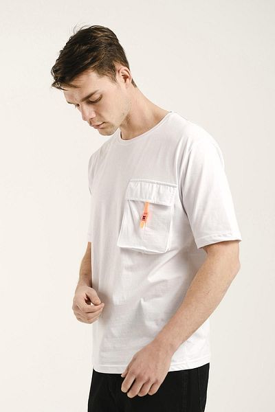 Oksit Tricou Aldrich Bellows pentru bărbați, cu buzunare, cu detaliu, cu gâtul rotund