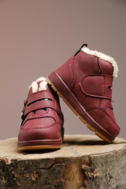 Oksit Rmd 91 Band Panda Detailed Furry Unisex Kids Baby Boots