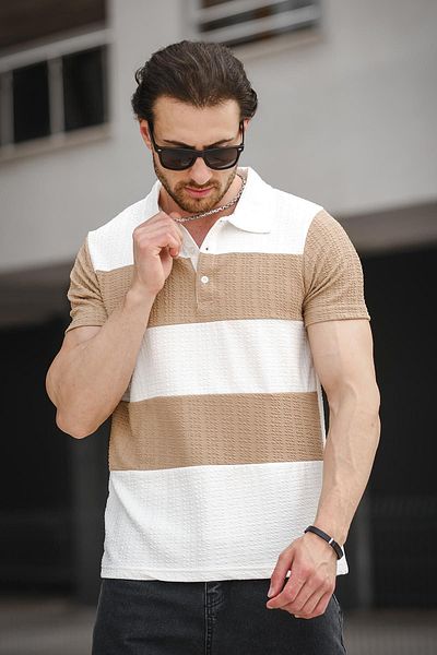 Oksit Ht 945026   Ανδρικό μπλουζάκι Slim Fit Lycra Piece Polo Neck