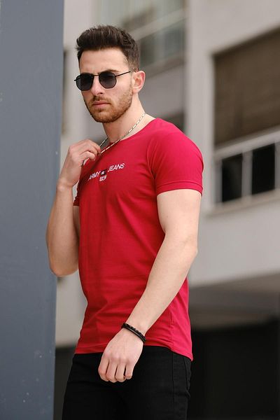 Oksit Ανδρικό μπλουζάκι Army Embroidered Slim Fit Slim Fit Lycra