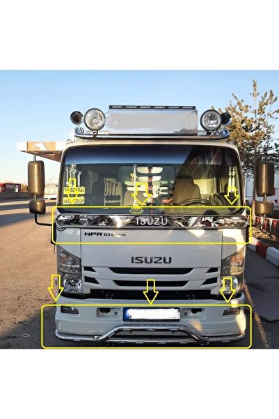 Karadeniztırmarket Isuzu Krom Aksesuar Sineklik Ve Ledli Alt Krom Boru
