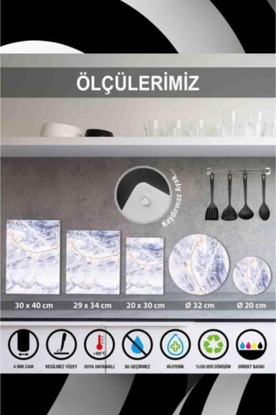 Saban Transparent Glass Cutting Board - Cutting Table| 29 cm x 34 cm