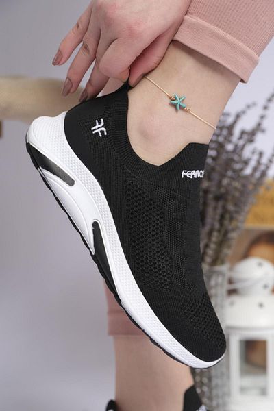 Oksit Černá - Fleur Slip On Prodyšné Dámské Sneaker