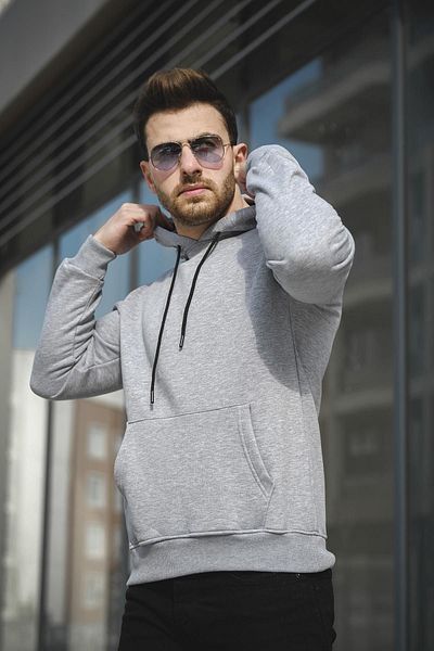 Oksit Ανδρικό φούτερ Janvier Three Thread Rose Gold Fitted Hooded Basic
