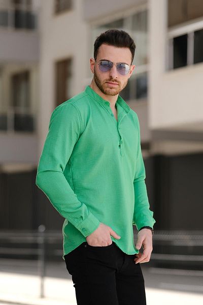 Oksit Ανδρικό πουκάμισο Zareh Slim Fit με μοτίβο μισής πατιλέτας με γιακά