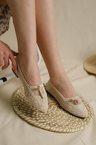 Oksit Pletené balerínky pro ženy Aida Tasseled