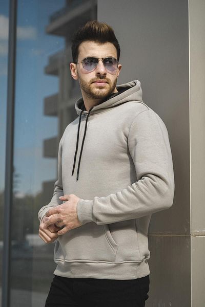 Oksit Ανδρικό φούτερ Janvier Three Thread Rose Gold Fitted Hooded Basic
