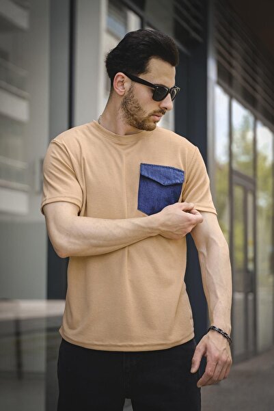 Oksit Bastien Flap Denim Pocket Men's Tshirt