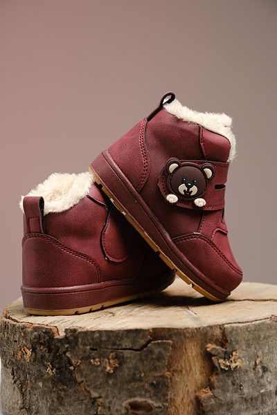 Oksit Rmd 91 Band Panda Detailed Furry Unisex Kids Baby Boots