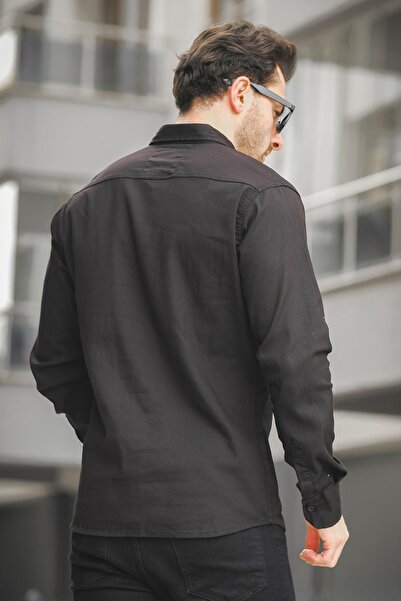 Oksit Yx 16176 Double Pocket Covered Snap Fastener Lycra Men's Jeans Shirt