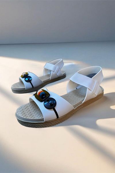Oksit Ψάθινο Look Diya Sole Button Λεπτομερή γυναικεία σανδάλια