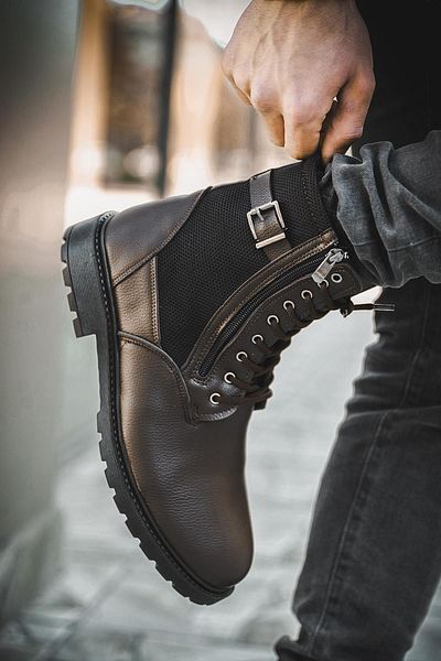 Oksit Zetta Fleece Zipper Detailed Men's Boots