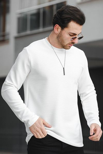 Oksit Ανδρικό μακρυμάνικο μπλουζάκι Ft 140 Slim Fit Autoban Pattern