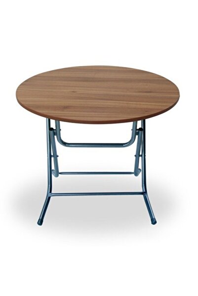 Sepet38 Yuvarlak Katlanır Ders Çalışma Ve Yemek Masası 90 cm