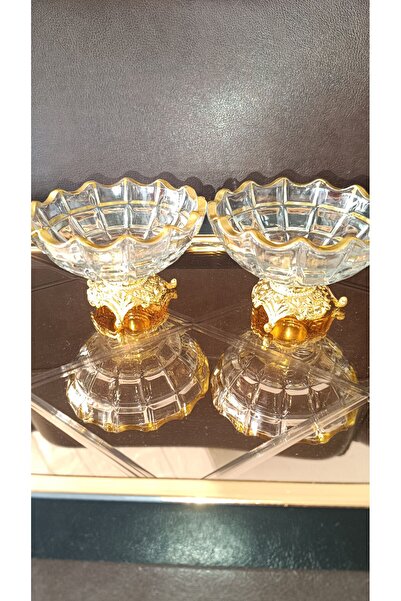 DEKOR ZÜCCACİYE HOME 2 li fırfır model cam kase lokumluk dondurmalık çerezlik