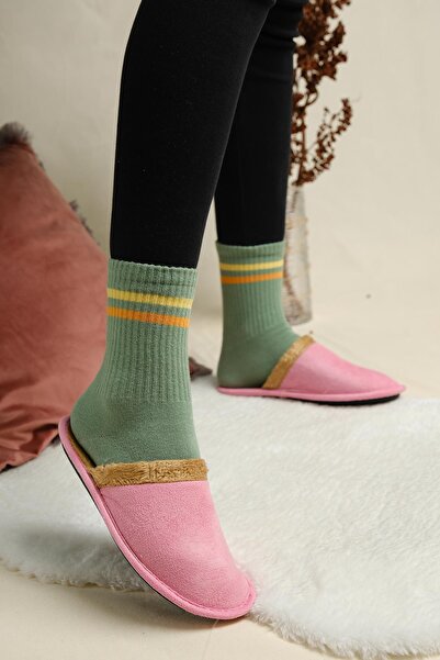 Oksit Mija Fluffy House Slippers No Sound Sole Washable Winter House Slippers Guest Slippers