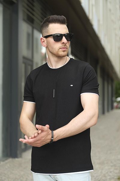 Oksit Λεπτομερές ανδρικό μπλουζάκι Koben Piece Fabric Slim Fit