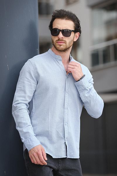 Oksit Trc 2700 Ανδρικό πουκάμισο με μονή τσέπη Snap Slim Judge Collar