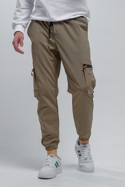 Oksit Ανδρική φόρμα Baltassare Slim Fit στο κάτω μέρος με λεπτομέρεια με φερμουάρ και τσέπη Cargo Parachute