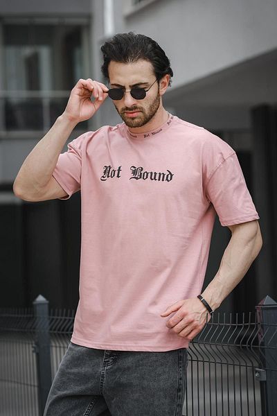 Oksit Ανδρικό μπλουζάκι Trc 2758 Neck Printed Cotton Crew Neck Oversize