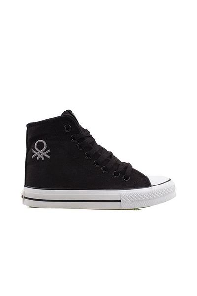 Benetton Black Long Women's Linen Sports Shoes Bn 30628