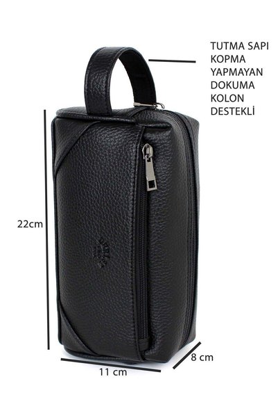 deri,se club Men's Black Handbag, Cosmetic Shaving Bag, Travel, Portfolio, Men's Handbag