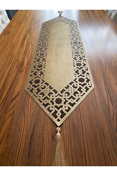 NURHAN HOME COLLECTION Seljuk Model Gold Color Console Runner