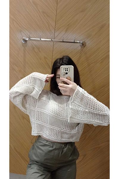 moda mh FASHION MH SUMMER NEW SEASON HOLE SPANISH SLEEVE CROP