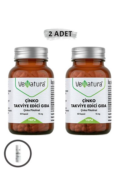 VeNatura 15 Mg Zinc Gel - 60 Capsules (2 Pcs) & 100 Ml Facial Cleansing Set - Set1339
