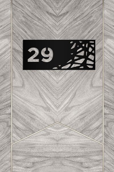 AHWALL Apartment Door Number with Motif - Decorative, No: 29
