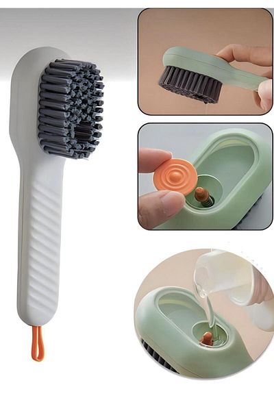 Mi-ÇA HOME Practical Handheld Cleaning Brush with Multi-Purpose Detergent Tank Shoes Boots Cleaning Washing Brush