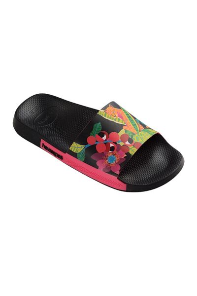 Havaianas Slide Print Γυναικείες παντόφλες με μαύρο σχέδιο