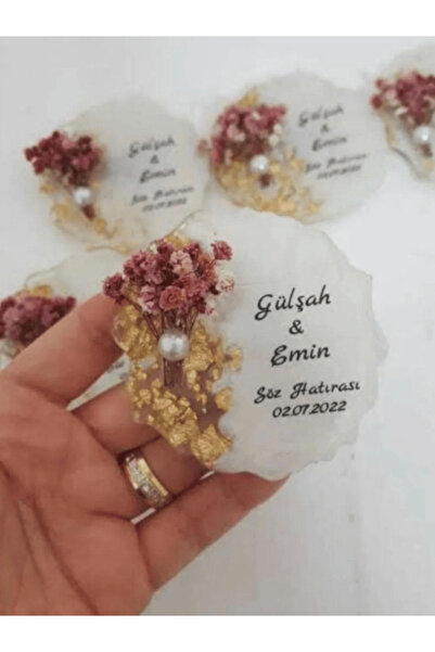 Sultan Tasarım 25 Adet 6 Cm Çiçekli Söz Nişan Düğün Kız Erkek Bebek Yenidoğan...