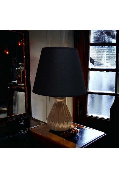 ariana sytle Ceramic Gold Black Modern Lampshade - Begüm