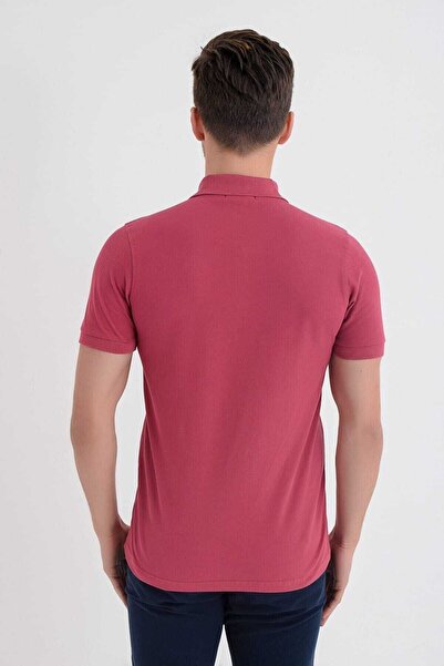 DYNAMO Men's Rose Polo Collar Lycra T-shirt