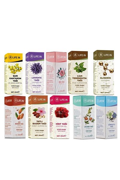 Life In Natural Lifein Oil - 100% Super Set of 10, Skin and Hair Care in Different Options